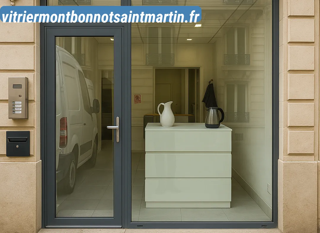 Façade vitrine de magasin en aluminium sur mesure à Montbonnot-Saint-Martin